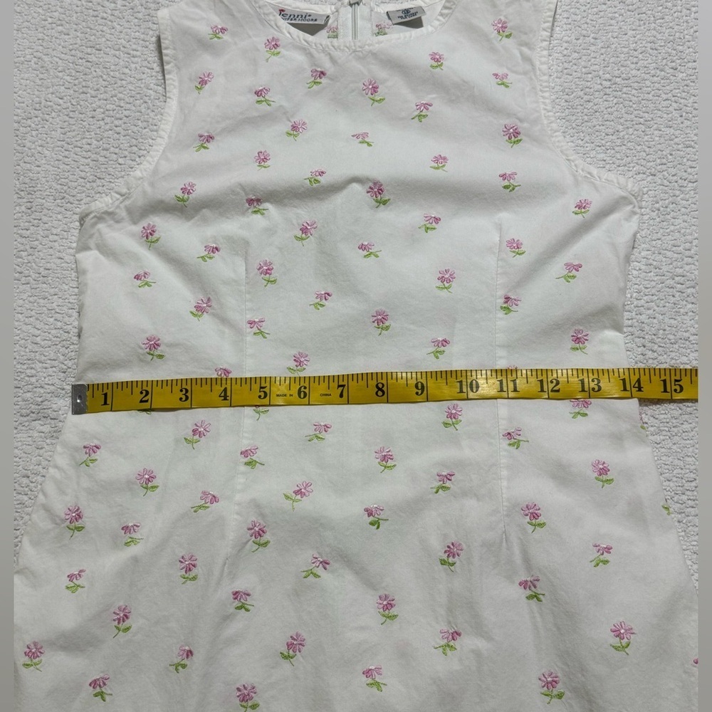 Jenni by Jennifer Moore Girl 12 White Cotton Floral Embroidered Sleeveless Dress - Picture 5 of 9